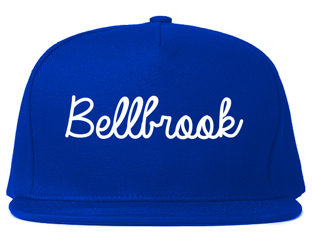 Bellbrook Ohio OH Script Mens Snapback Hat Royal Blue