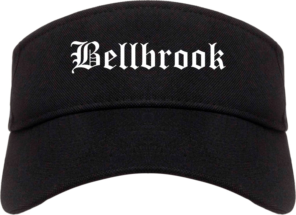 Bellbrook Ohio OH Old English Mens Visor Cap Hat Black