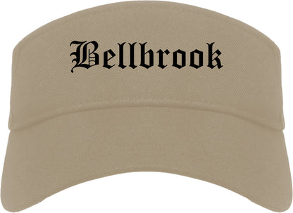 Bellbrook Ohio OH Old English Mens Visor Cap Hat Khaki