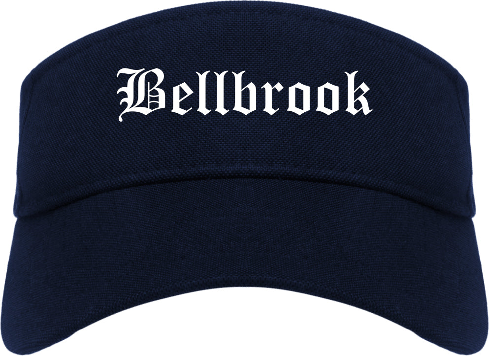 Bellbrook Ohio OH Old English Mens Visor Cap Hat Navy Blue