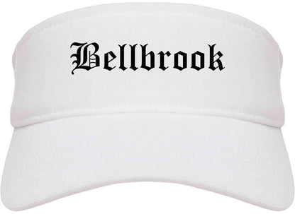 Bellbrook Ohio OH Old English Mens Visor Cap Hat White