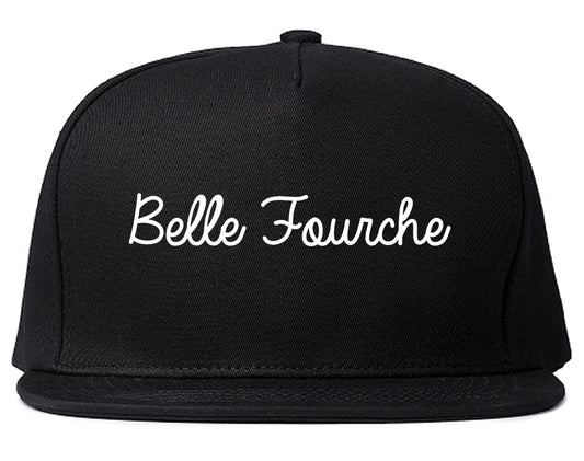 Belle Fourche South Dakota SD Script Mens Snapback Hat Black