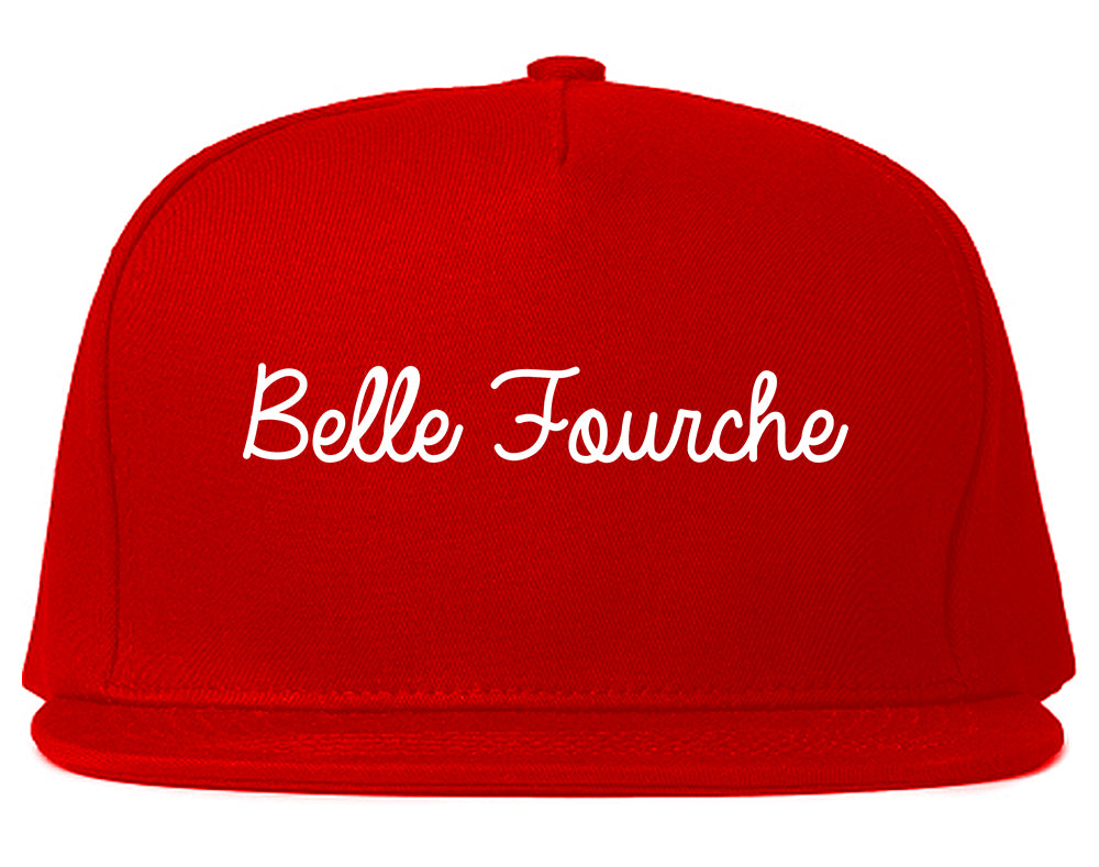 Belle Fourche South Dakota SD Script Mens Snapback Hat Red