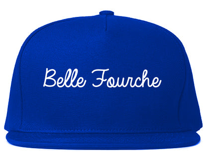 Belle Fourche South Dakota SD Script Mens Snapback Hat Royal Blue