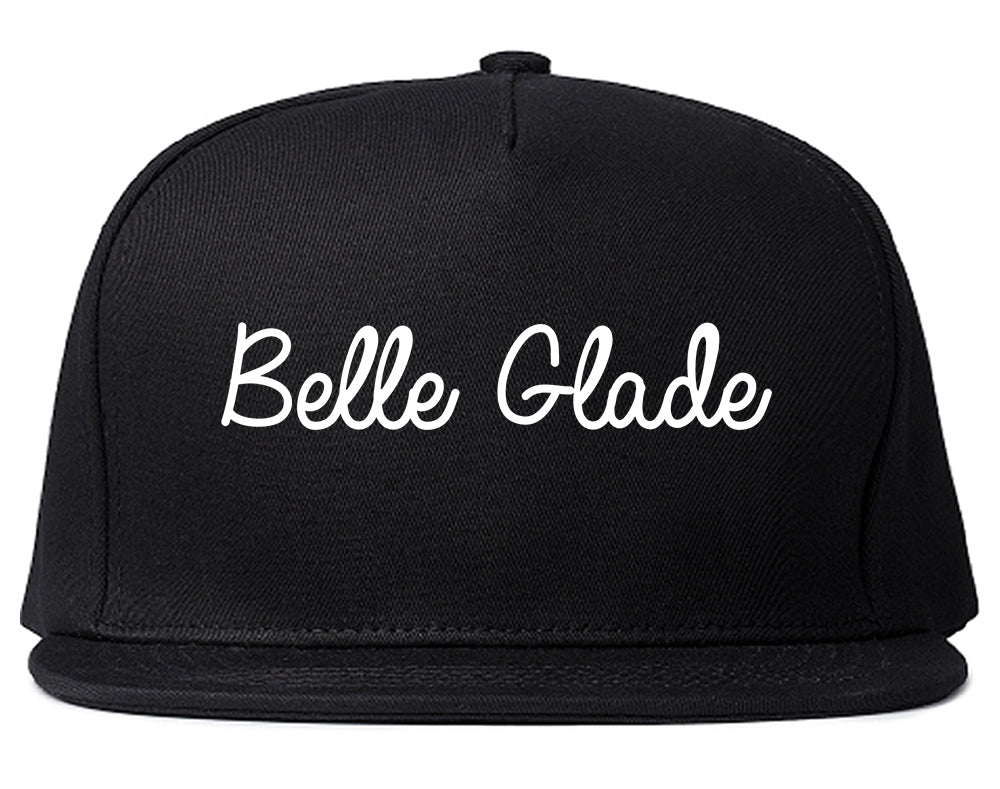 Belle Glade Florida FL Script Mens Snapback Hat Black