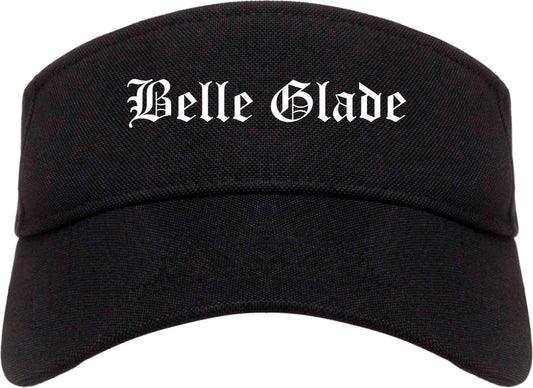 Belle Glade Florida FL Old English Mens Visor Cap Hat Black