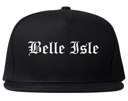 Belle Isle Florida FL Old English Mens Snapback Hat Black