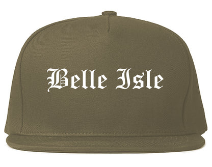 Belle Isle Florida FL Old English Mens Snapback Hat Grey