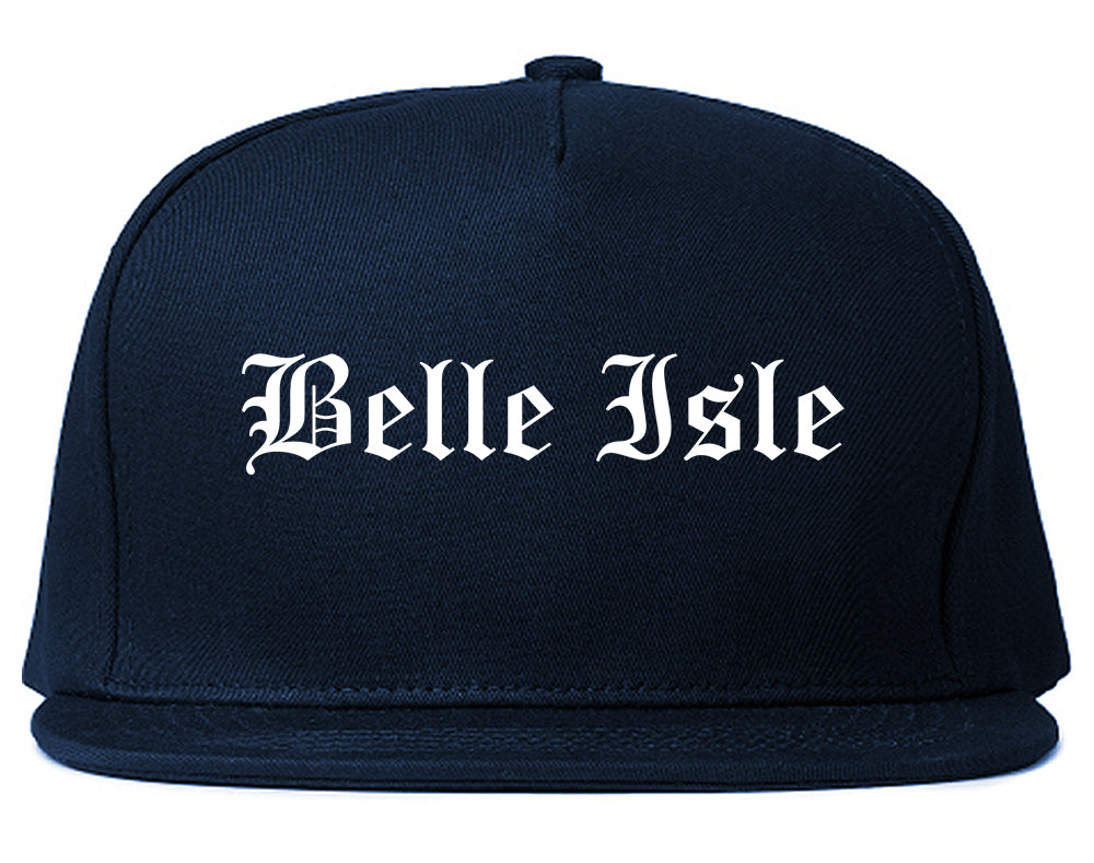 Belle Isle Florida FL Old English Mens Snapback Hat Navy Blue