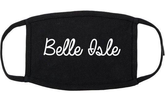 Belle Isle Florida FL Script Cotton Face Mask Black