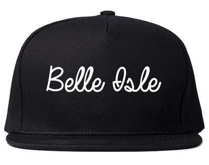 Belle Isle Florida FL Script Mens Snapback Hat Black