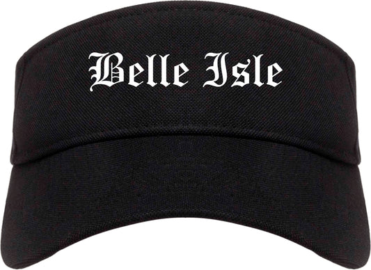 Belle Isle Florida FL Old English Mens Visor Cap Hat Black