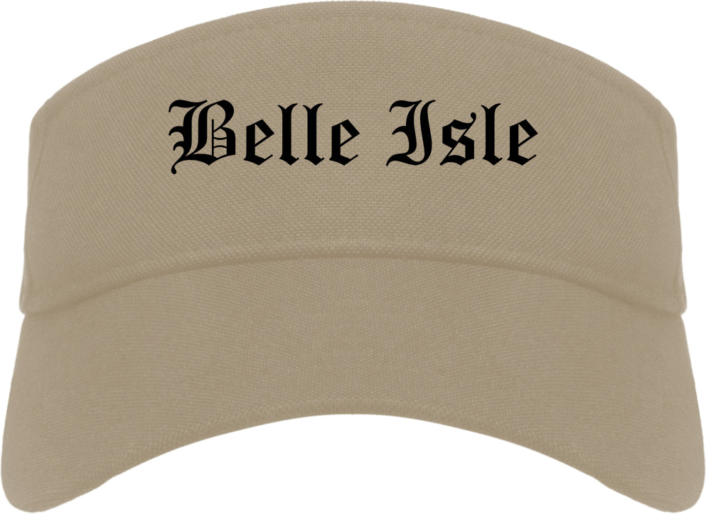 Belle Isle Florida FL Old English Mens Visor Cap Hat Khaki