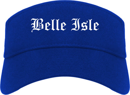 Belle Isle Florida FL Old English Mens Visor Cap Hat Royal Blue