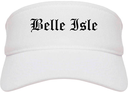 Belle Isle Florida FL Old English Mens Visor Cap Hat White