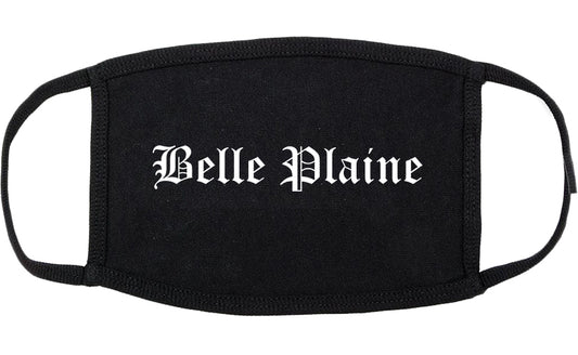 Belle Plaine Minnesota MN Old English Cotton Face Mask Black