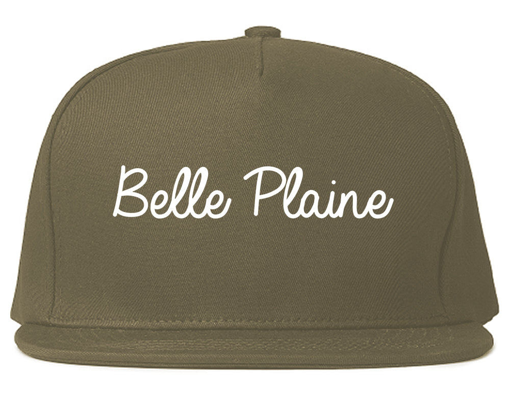 Belle Plaine Minnesota MN Script Mens Snapback Hat Grey