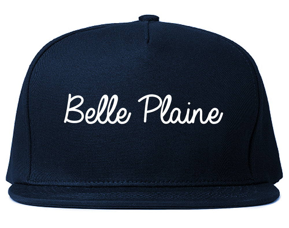 Belle Plaine Minnesota MN Script Mens Snapback Hat Navy Blue