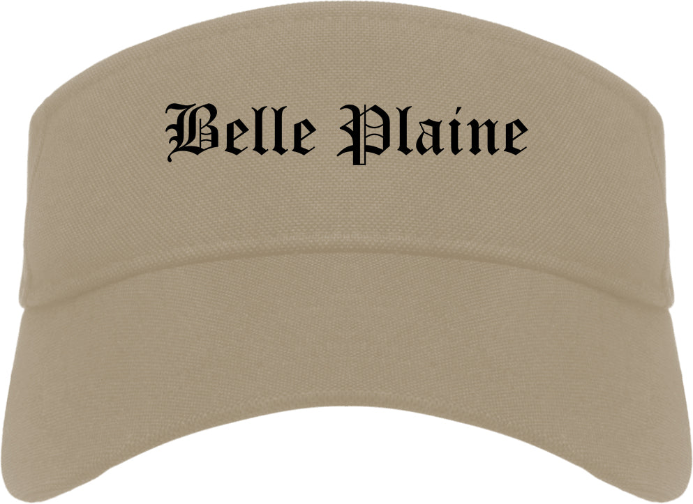 Belle Plaine Minnesota MN Old English Mens Visor Cap Hat Khaki