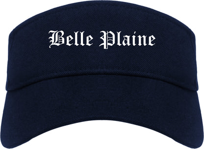 Belle Plaine Minnesota MN Old English Mens Visor Cap Hat Navy Blue