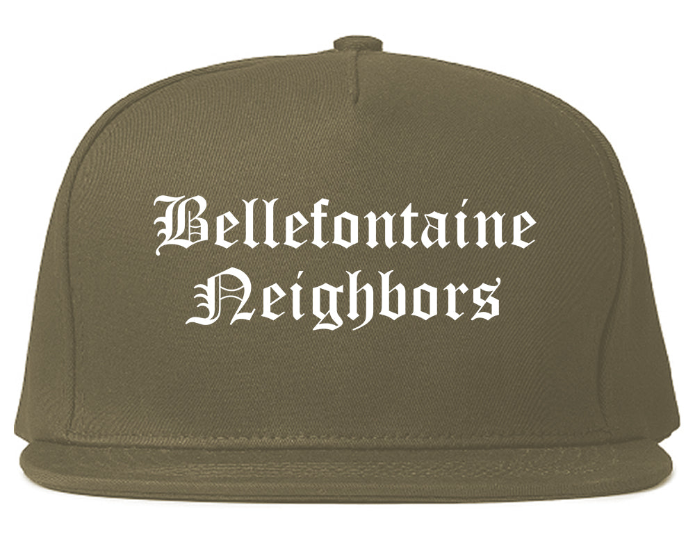 Bellefontaine Neighbors Missouri MO Old English Mens Snapback Hat Grey