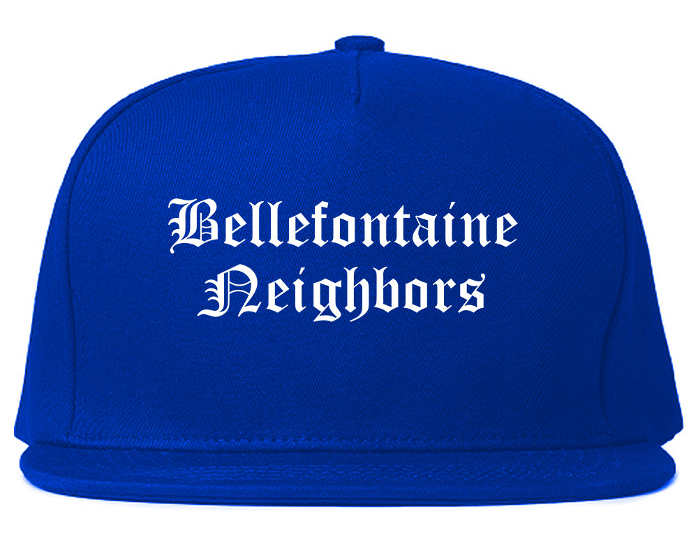 Bellefontaine Neighbors Missouri MO Old English Mens Snapback Hat Royal Blue