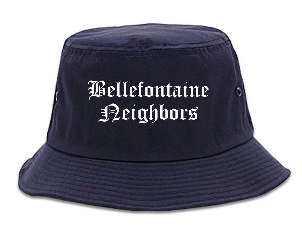 Bellefontaine Neighbors Missouri MO Old English Mens Bucket Hat Navy Blue