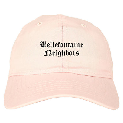 Bellefontaine Neighbors Missouri MO Old English Mens Dad Hat Baseball Cap Pink