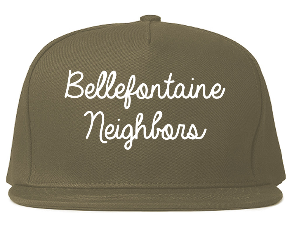 Bellefontaine Neighbors Missouri MO Script Mens Snapback Hat Grey