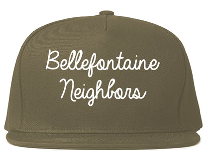 Bellefontaine Neighbors Missouri MO Script Mens Snapback Hat Grey