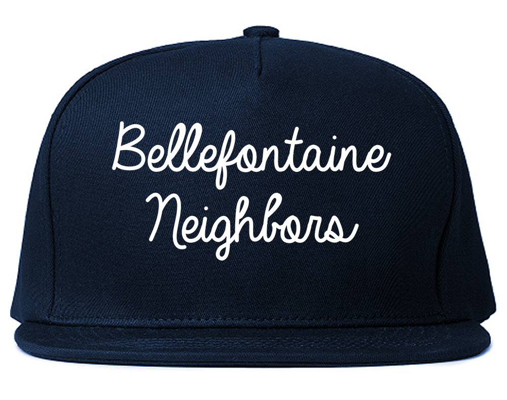 Bellefontaine Neighbors Missouri MO Script Mens Snapback Hat Navy Blue