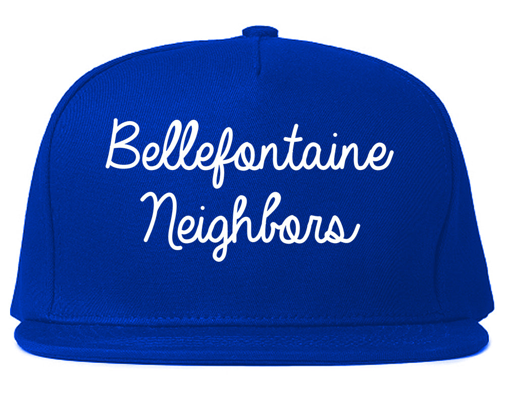 Bellefontaine Neighbors Missouri MO Script Mens Snapback Hat Royal Blue