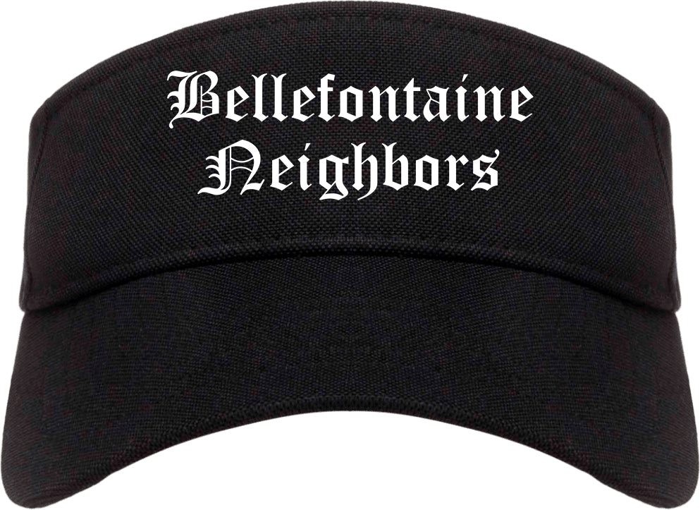 Bellefontaine Neighbors Missouri MO Old English Mens Visor Cap Hat Black