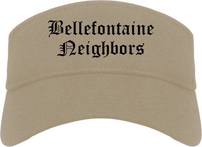 Bellefontaine Neighbors Missouri MO Old English Mens Visor Cap Hat Khaki