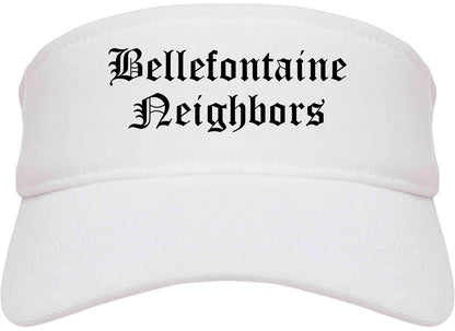 Bellefontaine Neighbors Missouri MO Old English Mens Visor Cap Hat White