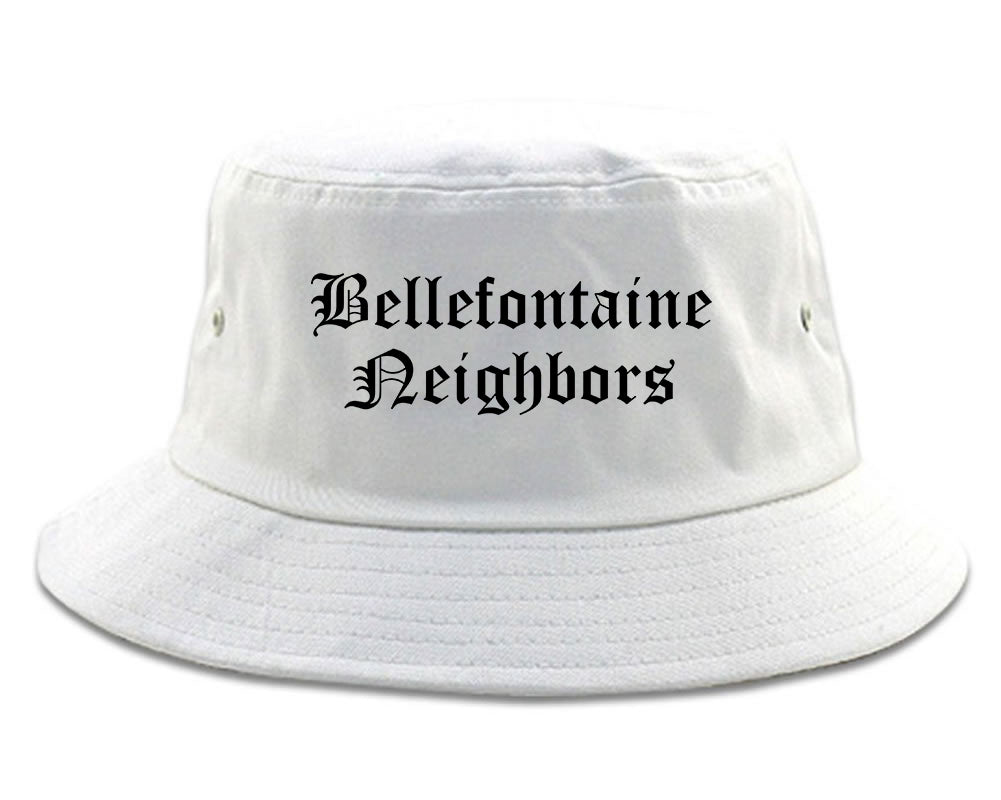 Bellefontaine Neighbors Missouri MO Old English Mens Bucket Hat White