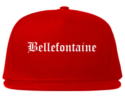 Bellefontaine Ohio OH Old English Mens Snapback Hat Red