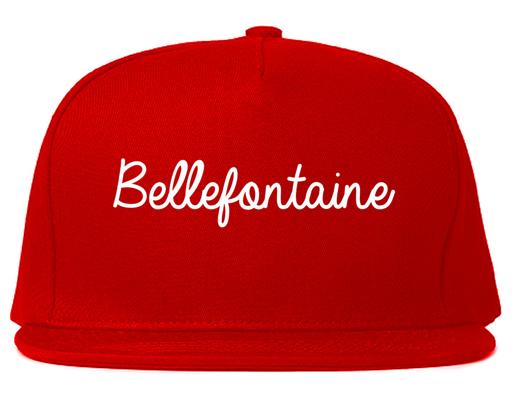 Bellefontaine Ohio OH Script Mens Snapback Hat Red