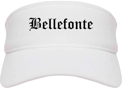 Bellefonte Pennsylvania PA Old English Mens Visor Cap Hat White