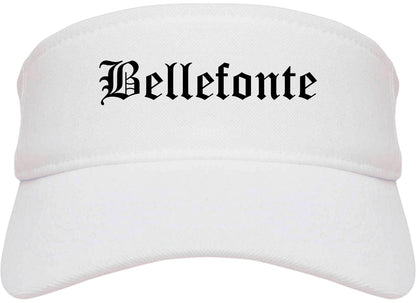 Bellefonte Pennsylvania PA Old English Mens Visor Cap Hat White