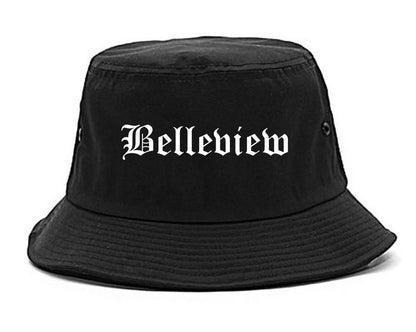 Belleview Florida FL Old English Mens Bucket Hat Black
