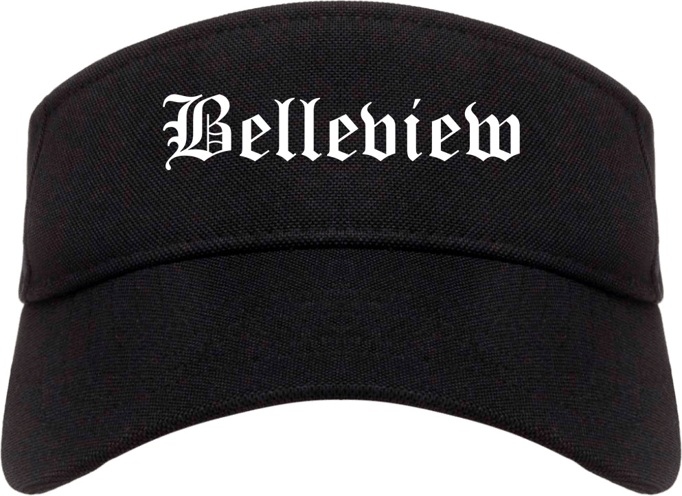 Belleview Florida FL Old English Mens Visor Cap Hat Black
