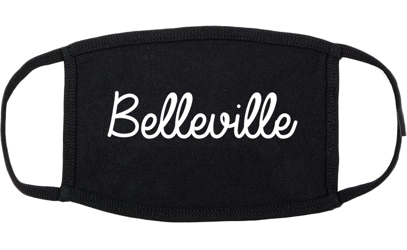 Belleville Illinois IL Script Cotton Face Mask Black