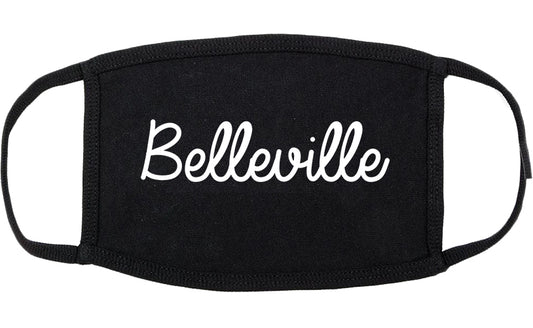 Belleville Illinois IL Script Cotton Face Mask Black