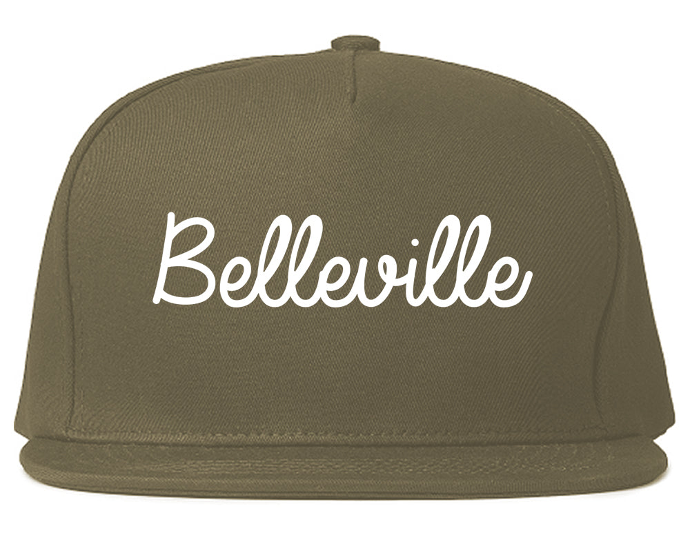 Belleville Illinois IL Script Mens Snapback Hat Grey
