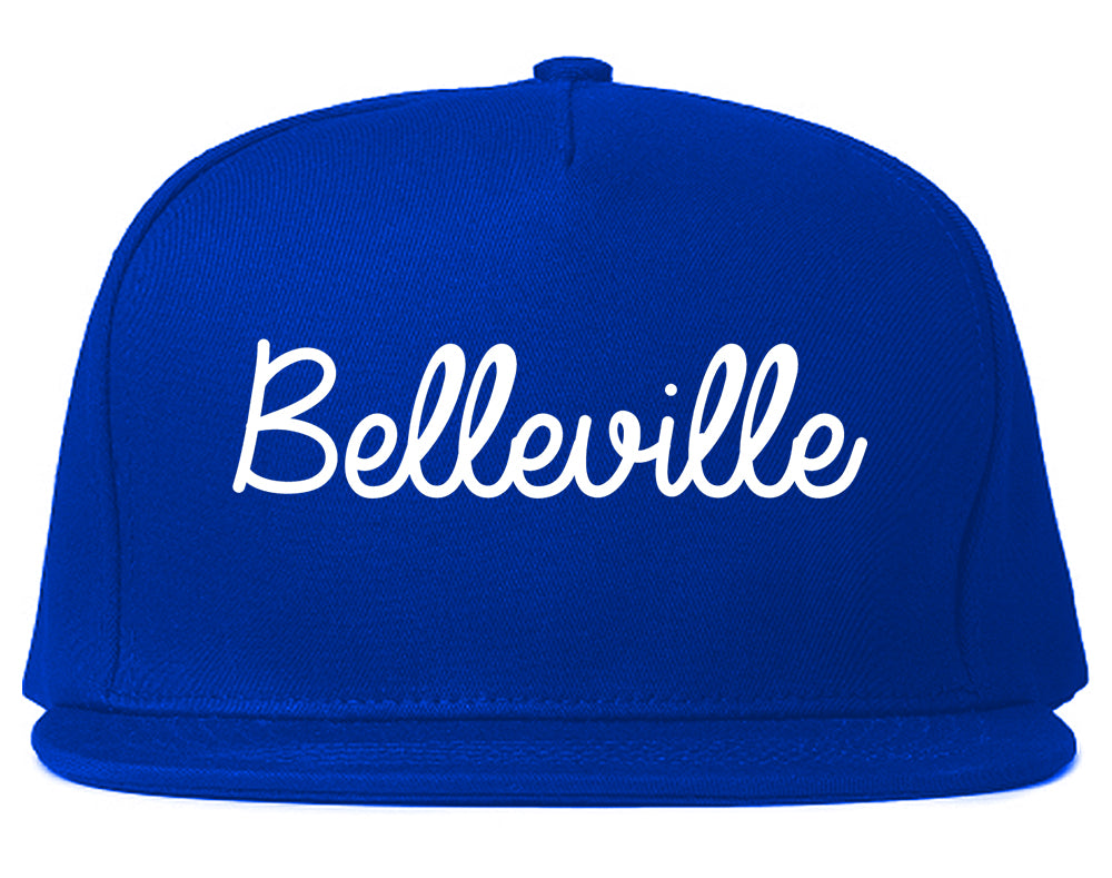 Belleville Illinois IL Script Mens Snapback Hat Royal Blue
