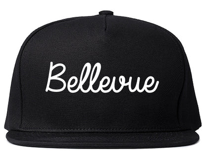 Bellevue Nebraska NE Script Mens Snapback Hat Black