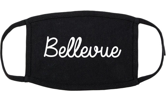 Bellevue Wisconsin WI Script Cotton Face Mask Black
