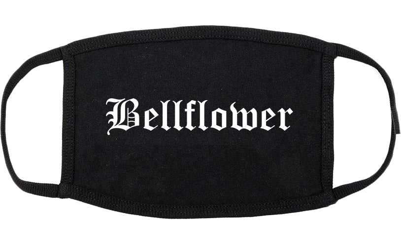 Bellflower California CA Old English Cotton Face Mask Black