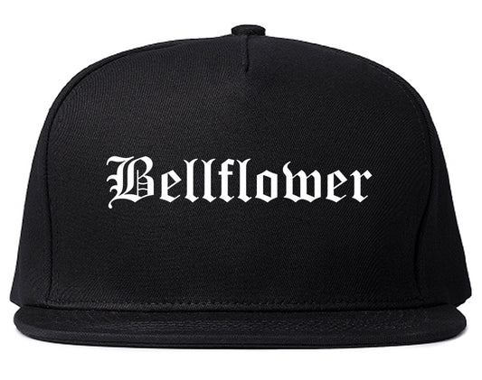 Bellflower California CA Old English Mens Snapback Hat Black